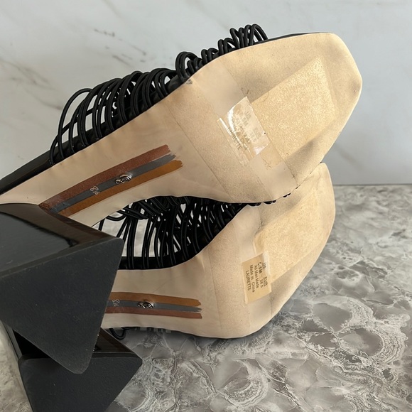 Sam Edelman laurette black strappy block heels sz 8.5 - Picture 5 of 6